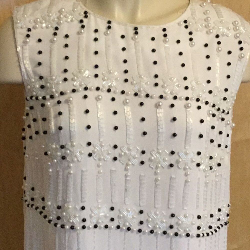 French Connection Sleeveless A-Line Dress beaded - Picture 3 of 9